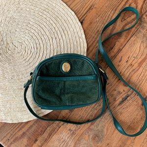 Vintage Green Suede Purse with strap